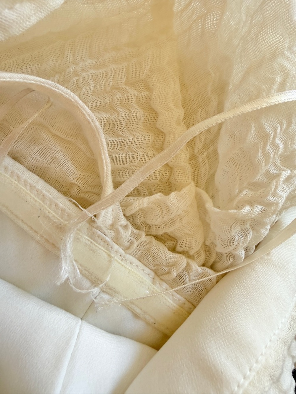 C/MEO Collective Sacrifices Gauze Ruffle Midi Dress Ivory Off Shoulder Large L - Picture 13 of 16